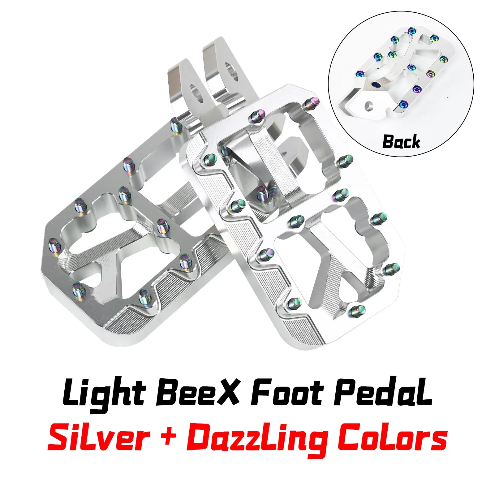 For Talaria Modified Surron Silver Foot Pegs Light Bee X Wide Pegs for Surron Lbx Upgraded Chrome Pedal Suitable for E-Ride Pro