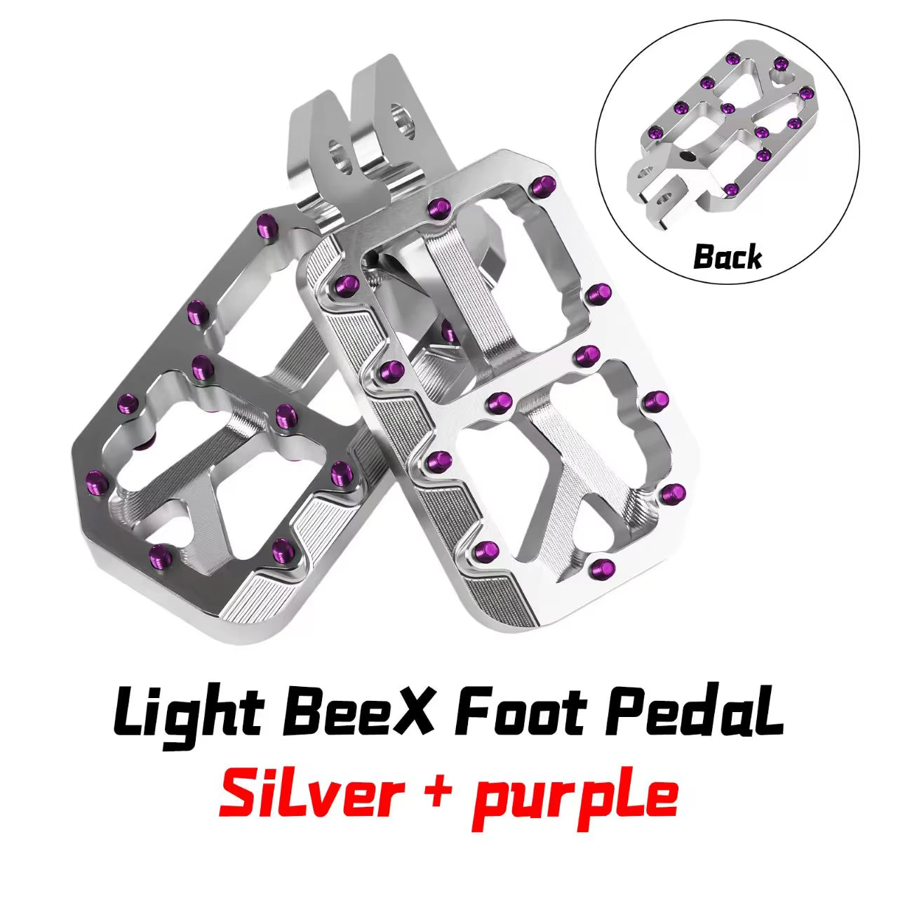 For Talaria Modified Surron Silver Foot Pegs Light Bee X Wide Pegs for Surron Lbx Upgraded Chrome Pedal Suitable for E-Ride Pro