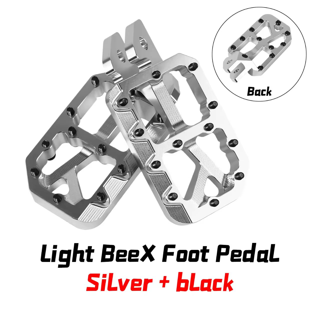 For Talaria Modified Surron Silver Foot Pegs Light Bee X Wide Pegs for Surron Lbx Upgraded Chrome Pedal Suitable for E-Ride Pro