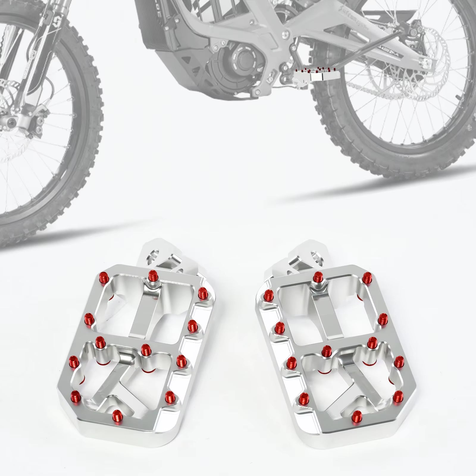 For Talaria Modified Surron Silver Foot Pegs Light Bee X Wide Pegs for Surron Lbx Upgraded Chrome Pedal Suitable for E-Ride Pro