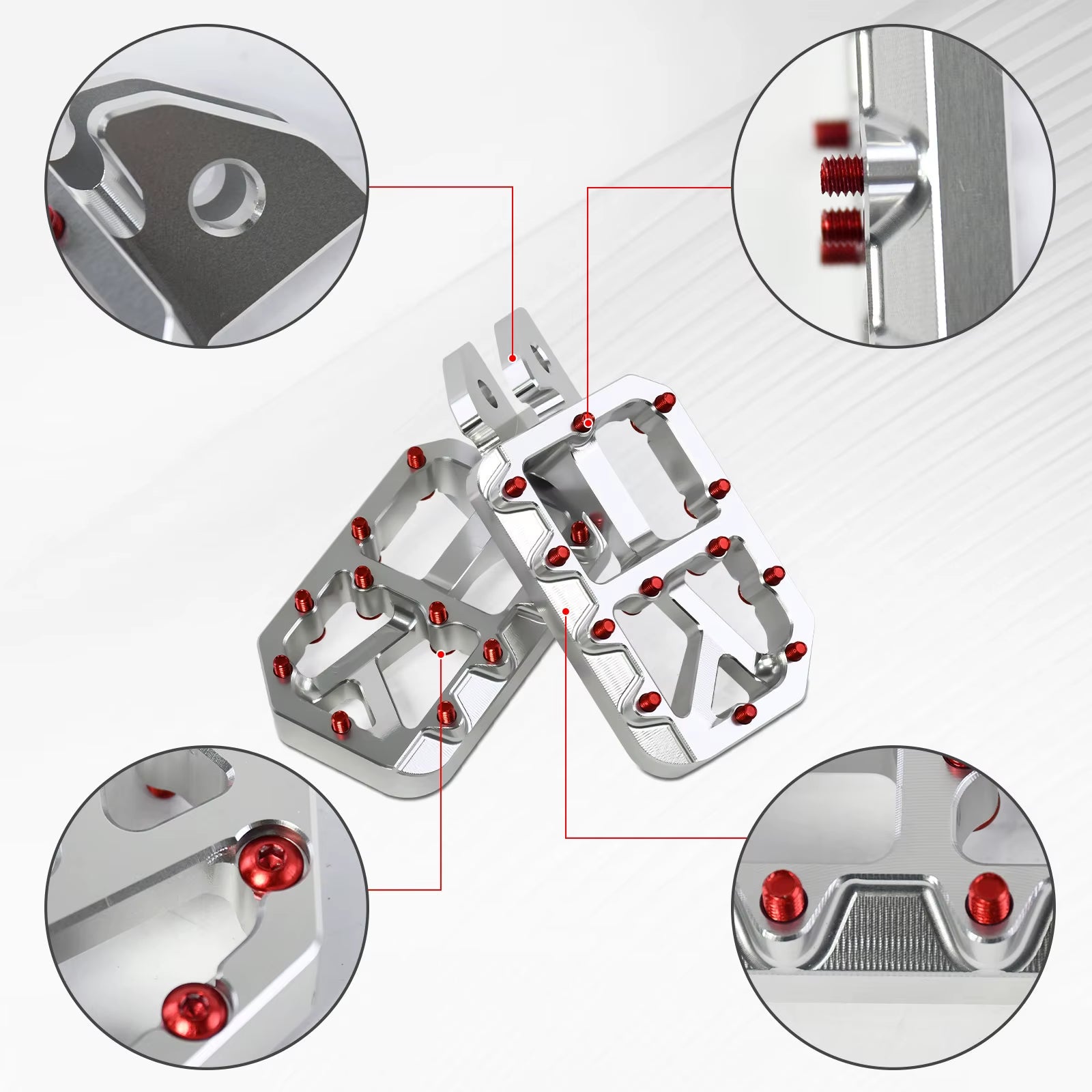 For Talaria Modified Surron Silver Foot Pegs Light Bee X Wide Pegs for Surron Lbx Upgraded Chrome Pedal Suitable for E-Ride Pro