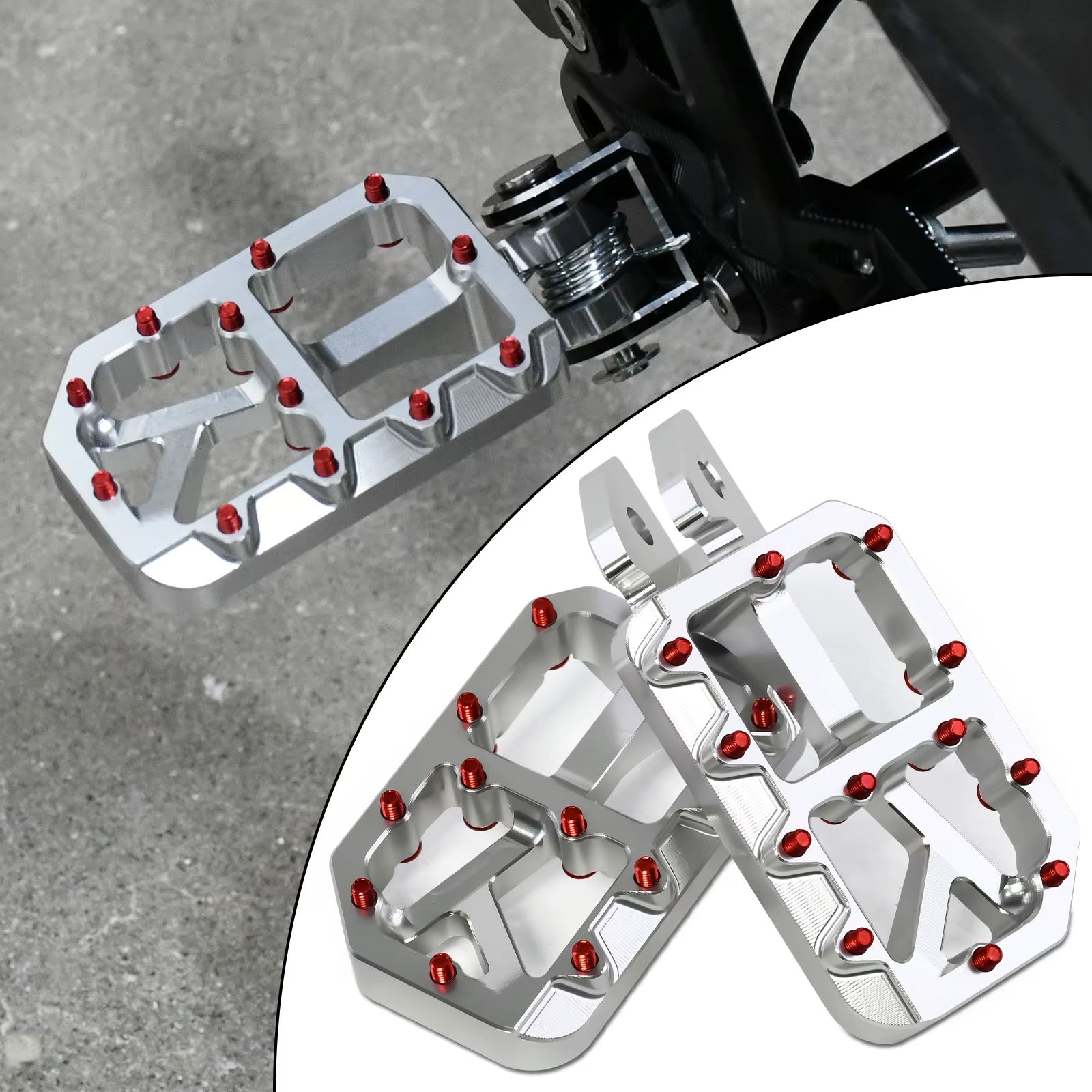 For Talaria Modified Surron Silver Foot Pegs Light Bee X Wide Pegs for Surron Lbx Upgraded Chrome Pedal Suitable for E-Ride Pro