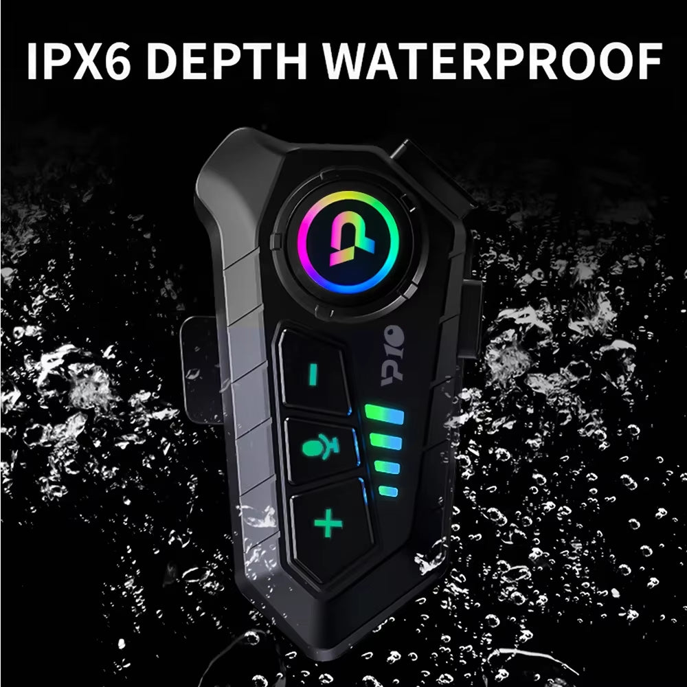 Kebedumei Bluetooth5.3 Motorcycle Helmet Headset Wireless Hands-Free Call Phone Kit Waterproof Earphone MP3 Music Player Speaker