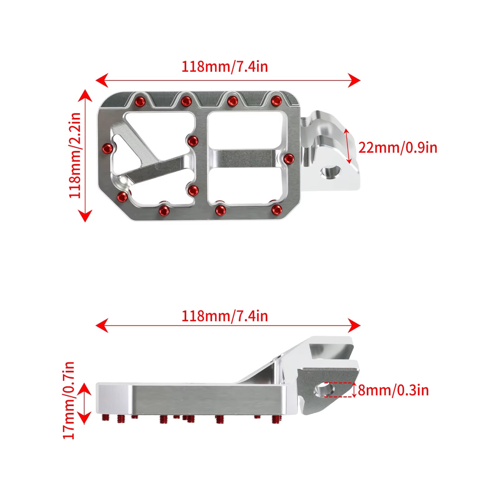 For Talaria Modified Surron Silver Foot Pegs Light Bee X Wide Pegs for Surron Lbx Upgraded Chrome Pedal Suitable for E-Ride Pro